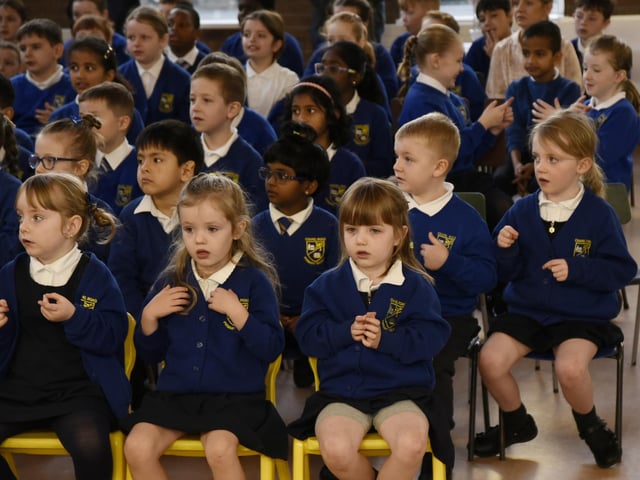 Chapel Road Primary School special assembly to celebrate winning Primary School of the Year- County Derry at the recently held Local Women Education Awards.