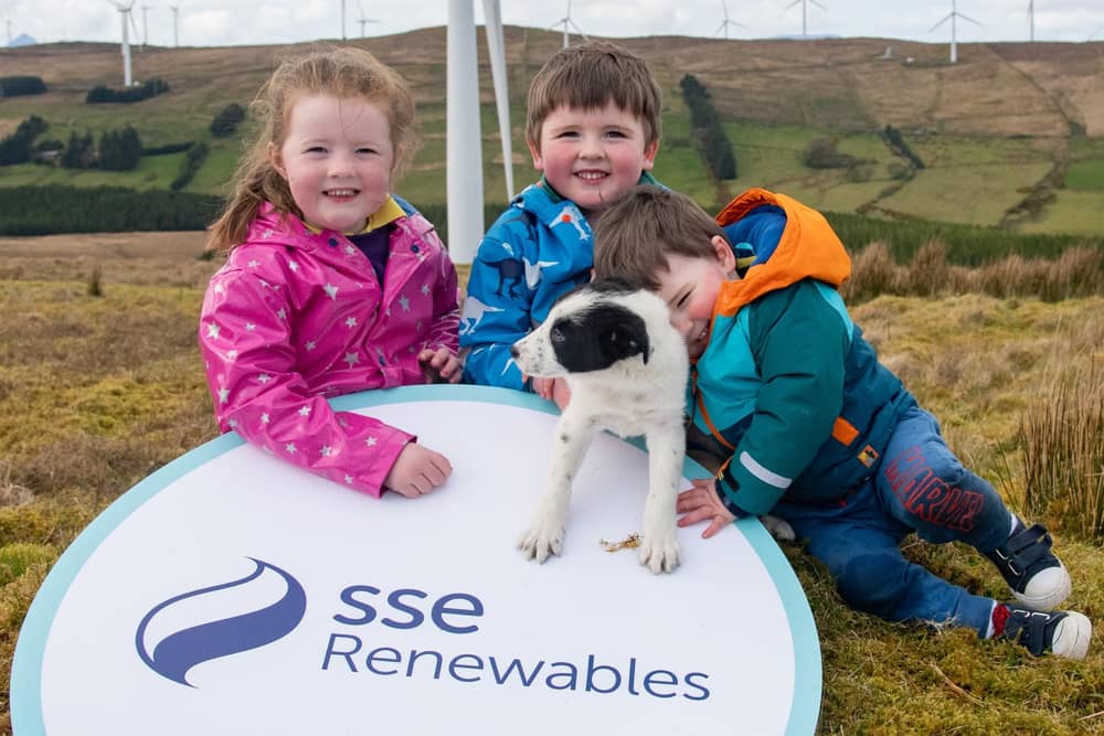 The children of Donegal handler James McCloskey at Lenale Wind Farm.   Photo Clive Wasson.
