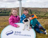 The children of Donegal handler James McCloskey at Lenale Wind Farm.   Photo Clive Wasson.
