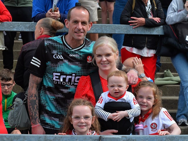 Fans in Celtic Park for the Derry v Armagh game. Photo: George Sweeney