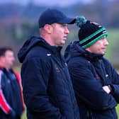 City of Derry coach Chris Cooper (left) with Head Coach Richard McCarter. Photo: George Sweeney. DER2301GS – 52