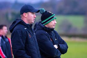 City of Derry coach Chris Cooper (left) with Head Coach Richard McCarter. Photo: George Sweeney. DER2301GS – 52