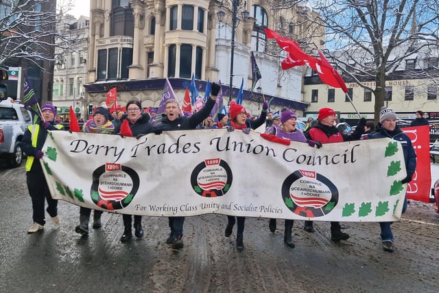 The strike march in the Diamond.