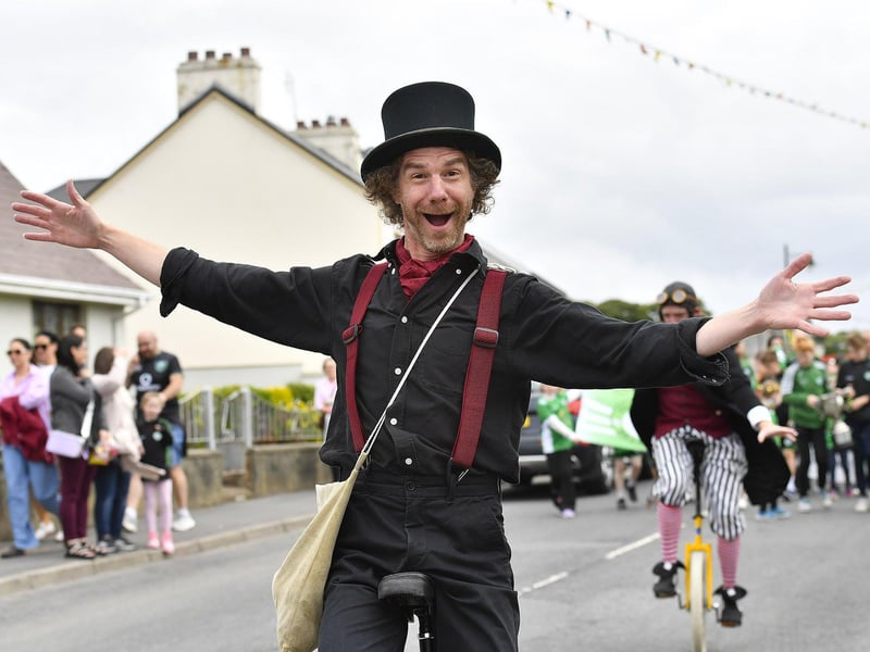 In Your Space Circus took part in the Clonmany Festival Parade held on Sunday afternoon. Photo: George Sweeney