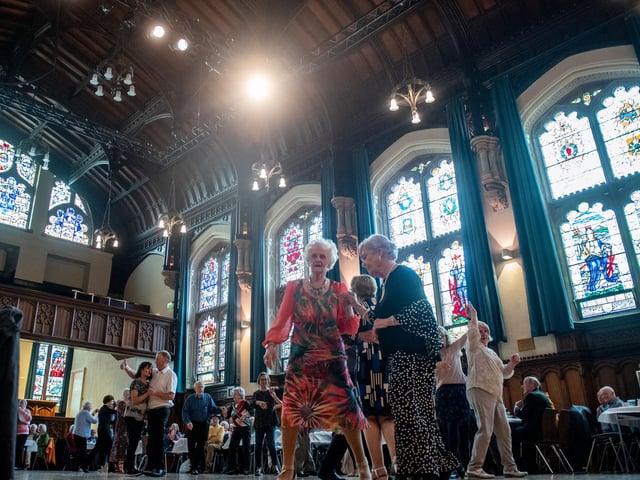 The Mayor Councillor Sandra Duffy hosted final tea dance of her term in the Guildhall on Wednesday. Picture Martin McKeown. 10.05.23