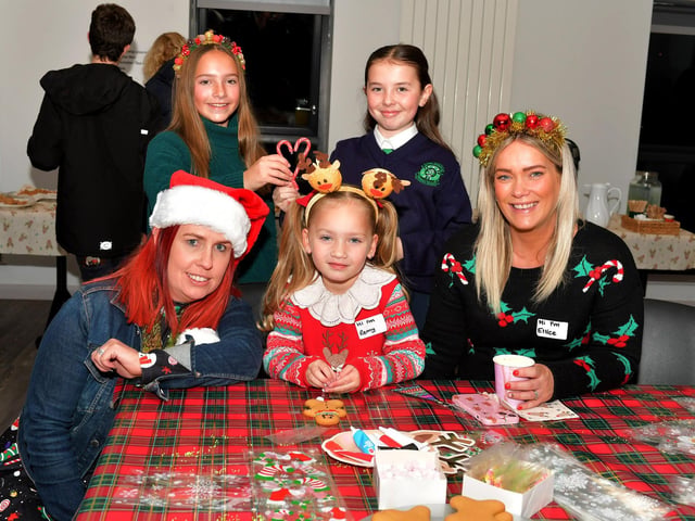Catherine, Lacey, Remy, Carragh and Ellice pictured at the Christmas Wonderland at Destined, organised by the Western Trust Children’s Disability Team and the Destined Team. Photo: George Sweeney