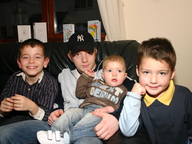 Shea with Martin, David and Jordon at the party. 9459dd : .