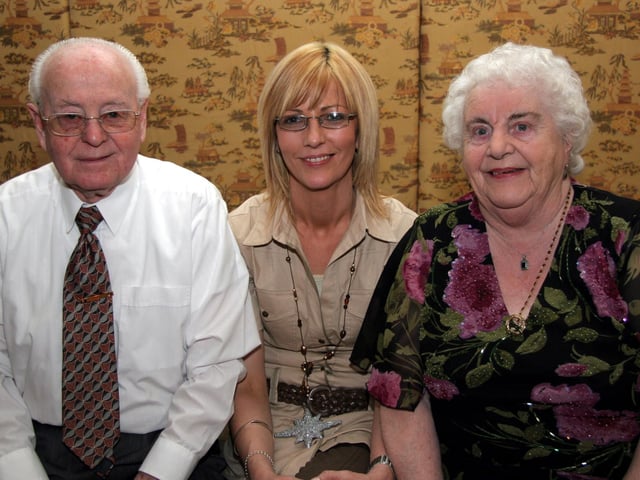 Paula celebrates her 40th birthday with Liam and Bessie McCartney 0116JML : Parties and celebrations across Derry in May 2006.