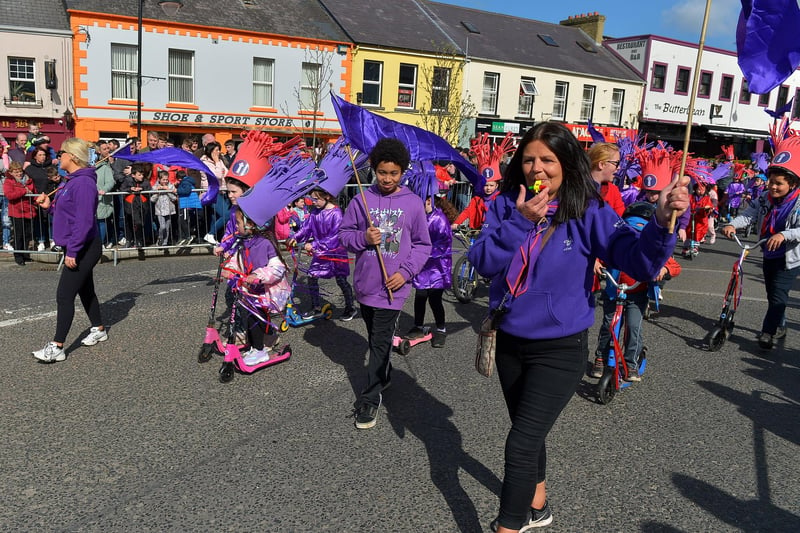 Participants at the Easter Monday parade in Carndonagh. Photo: George Sweeney.  DER2315GS – 60