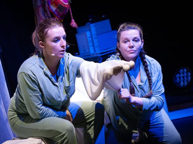A scene from Saturday's Banyan Theatre debut production of 'Don't Let The Bed Bugs Bite', a Feile event held at New Gate Arts Centre, The Fountain, Derry. The performance will take families on a playful journey with dancing bugs, silly spiders, and crazy caterpillars, brought to life through puppetry, storytelling, and physical theatre. (Photos: Jim McCafferty Photography)