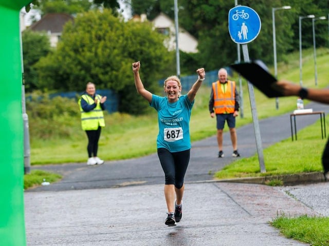 Heading for the finishing line of the Bogside & Brandywell Health Forum Danny Quigley 'Try-a-Tri' triathlon. (Photo: Micam Photography)
