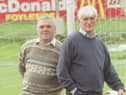 Jimbo (left) and Jobby Crossan pictured at the Brandywell in the early 90's.