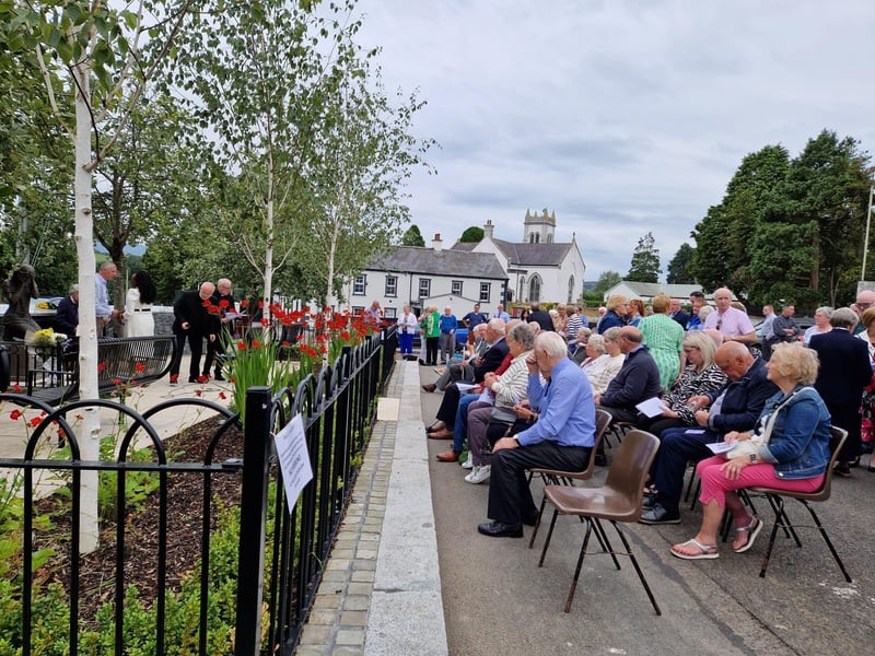 Relatives, survivors and residents gathered for the rededication of the refurbished memorial in Claudy on the 52nd anniversary.