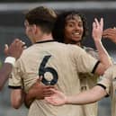 Former Manchester United forward D'Mani Mellor scores at the NI SuperCup in Ballymena. Pic Colm Lenaghan/Pacemaker