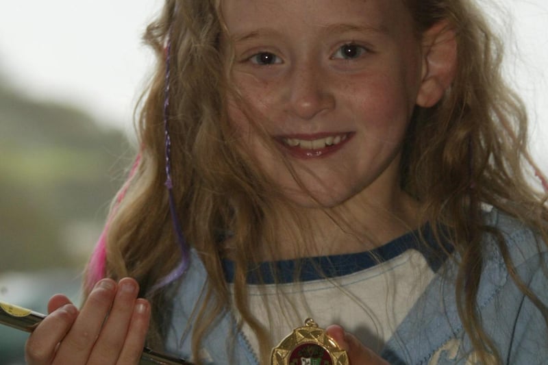 Yvonne Lynch from Burnfoot who won the under 9 tin whistle at the Moville Feis.  (1305JB03)