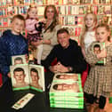 Professional footballer James McClean at the signing of his autobiography, “The Walls” in Waterstones, Foyleside with his wife Erin, children, Junior, Allie Mae, Willow Ivy and Mía Rose. (Photo - Tom Heaney, nwpresspics)