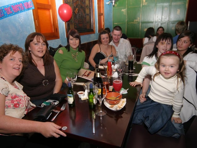 Laurie Villa with family for her birthday.