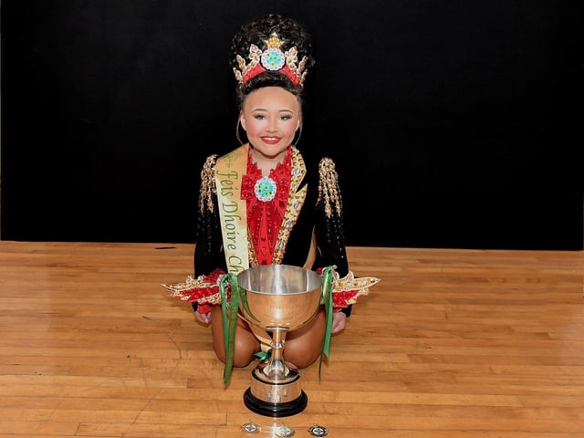 Lilyhanna-Rose McConomy-Bradley winner of the U13 Championships Fidelma Mullan Cup at Feis Dhoire Cholmcille. Photo: George Sweeney