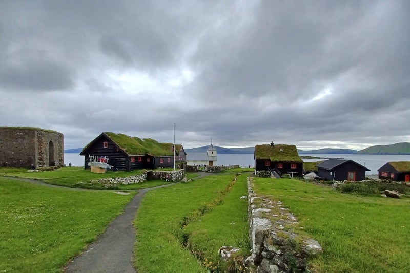 A view of the ancient settlement of Kirkjubøur, on the island of Streymoy. St. Brendan is reputed to have landed here in the 6th century.