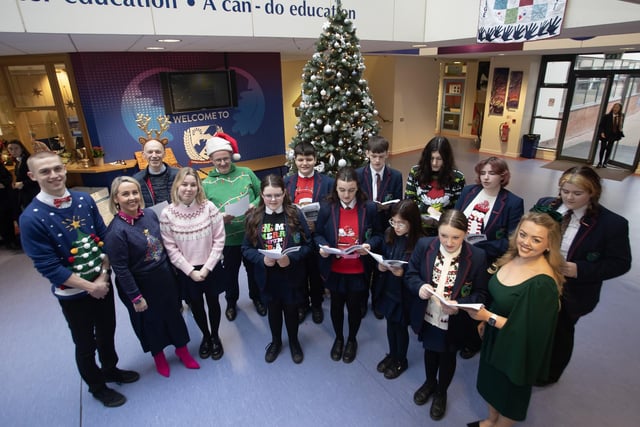 The Choir of Oakgrove Integrated College pictured before Thursday's Joint Christmas Carol Service with Oakgrove Primary School. (Photos: Jim McCafferty Photography)