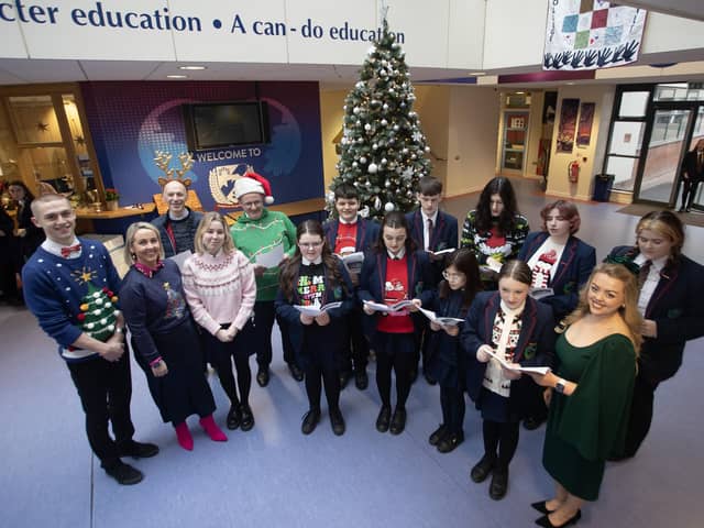 The Choir of Oakgrove Integrated College pictured before Thursday's Joint Christmas Carol Service with Oakgrove Primary School. (Photos: Jim McCafferty Photography)