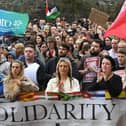 Several thousand people attended the United Against Racism rally in Guildhall Square. Photo: George Sweeney