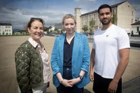 Pictured at the announcement of EY Northern Ireland’s sponsorship of the Waterside Half Marathon are, from left, Aeidin McCarter, Head of Culture at Derry City and Strabane District Council, Aoife Warren, Lead Partner at EY and Ferran Arlandis, Delivery Consultant at EY.