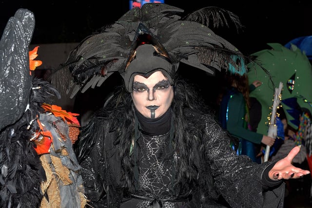 Spectacular costume on show at the Halloween carnival parade ‘On the Ninth Wave’ on Monday evening.  Photo: George Sweeney.  DER2244GS – 088