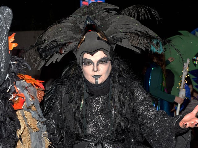Spectacular costume on show at the Halloween carnival parade ‘On the Ninth Wave’ on Monday evening.  Photo: George Sweeney.  DER2244GS – 088