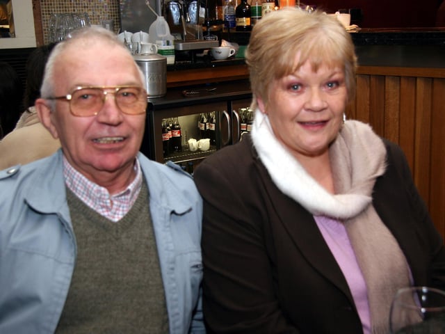 Sister-in-law Susie Donnelly joins in the birthday celebrations with Dave 0024JML