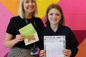 Sophie Quigley from St Therese's Primary School with teacher, Mrs Doherty.