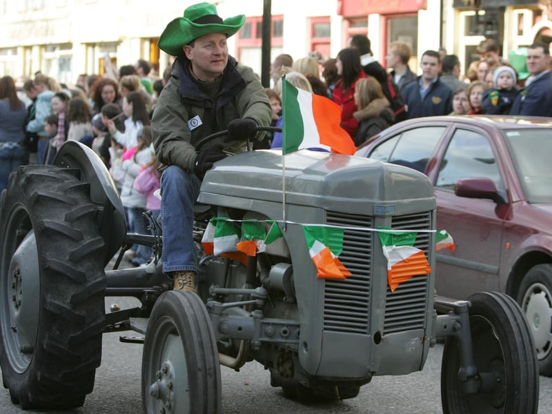 One of the vintage tractors on parade in Buncrana. (1903JB12) : St Patrick's Day in Buncrana in 2006