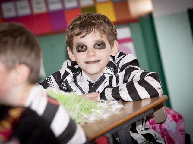 One of the many colourful P6 pupils pictured on Friday. : .