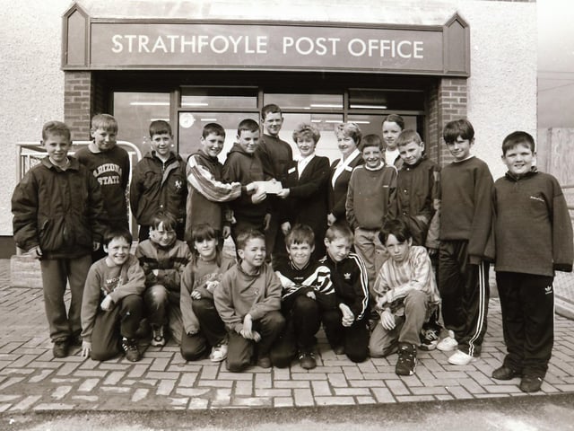 Strathfoyle Youth Club cheque handover.