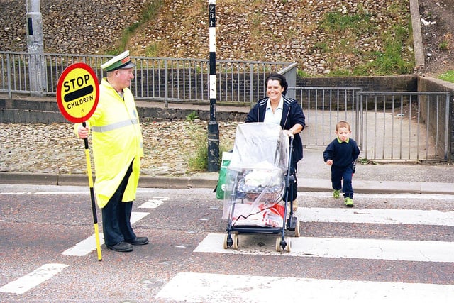 School Crossing Patrol at Lecky Road, Derry in the year 2000.