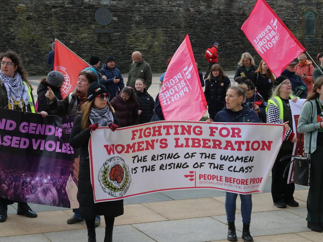 International Women’s Day march at Guidhall Square. (Photo - Deirdre Heaney, nwpresspics)