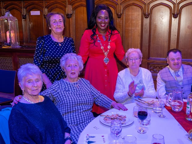 The Mayor Councillor Lilian Seenoi-Barr hosted a Christmas Community event at the Guildhall for people from across the Derry City and Strabane District Council area on Sunday. Picture Martin McKeown. 01.12.24 : Mayor's Community Christmas Party