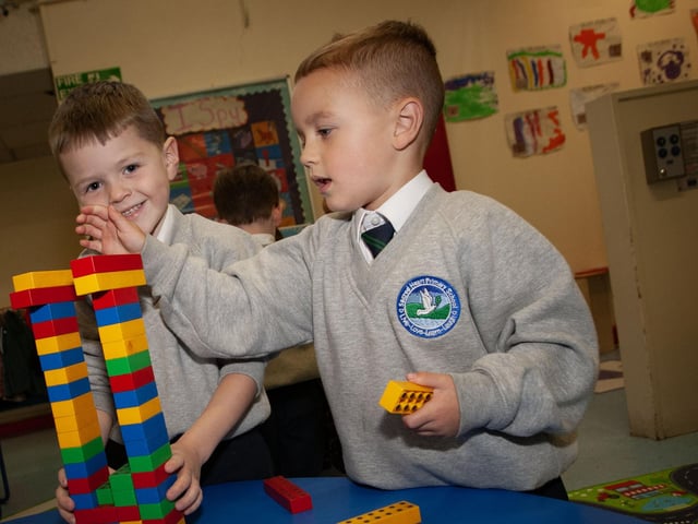 Master builders Cyrus and Ruben hard at work.