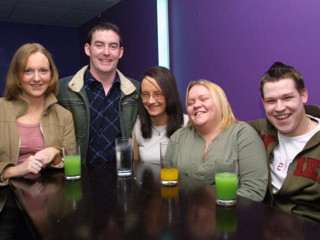 Deidre Lavery, Joe Moore, Ellen Hamilton, Leona kelly and Seamus O'Kane enjoying the Tescos party.  (2103JM05):.