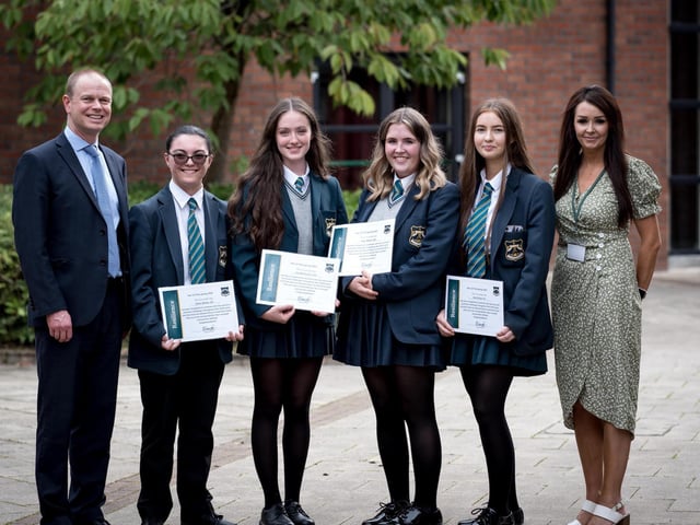 Award Winners for Resilience
Dr N. Morewood (Head or Year), Cliona McVey, Lily-Mai Burton, Ruby Moore, Beth Elliott, Mrs S. Byrne (Senior Teacher)