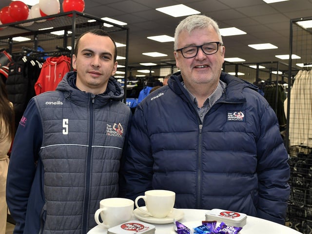 GAA fans at the launch of Derry’s new home and away jersey, for the 2026/2027 season, at O’Neill’s sports store in Waterloo Place on Thursday evening. Photo: George Sweeney