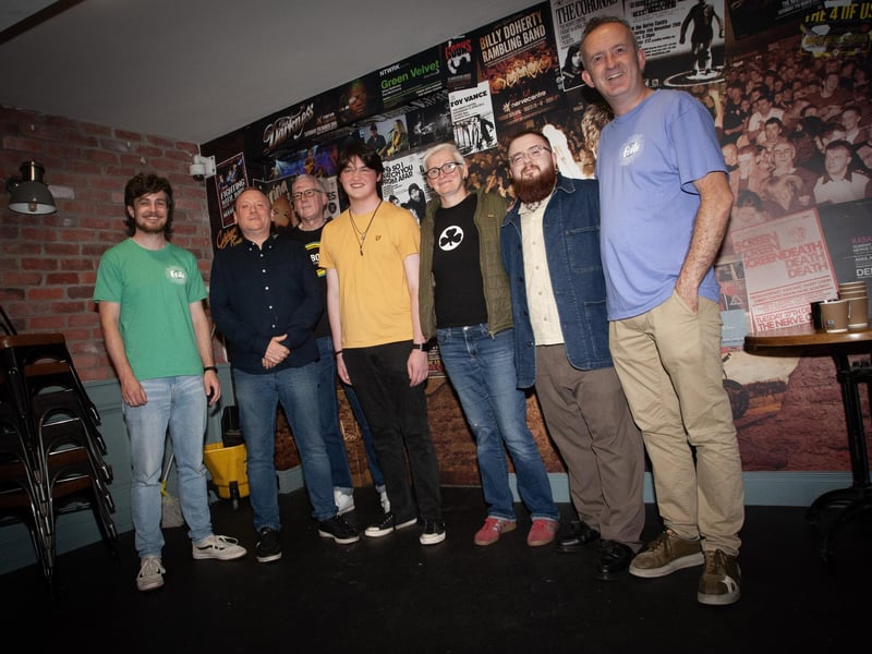 'BE YOURSELF' SCREENING. . . .Group pictured at the Feile 23 ''Be Yourself' screening at the Nerve Centre, Derry on Wednesday evening last. The new Feile production followed Dee McLaughlin, a youth worker from Creggan as he meets with a range of members of the LGBTQIA+ community in Derry to share their stories about the issues they have faced in the past, those they face today and their hopes for the future. The event was a 'Communities in Transition' project and was funded by The Executive Office. Pictured from left are Ruairi Campbell, Dee McLaughlin, Jim Doherty, Steven Adams, Sha Gillespie, Oliver Grant and Gareth Stewart. (Photos: Jim McCafferty Photography)