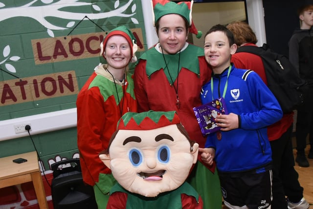 Zain Attia, Oxford Bulls pictured with some of the colourful elves on Sunday. (Jim McCafferty Photography)