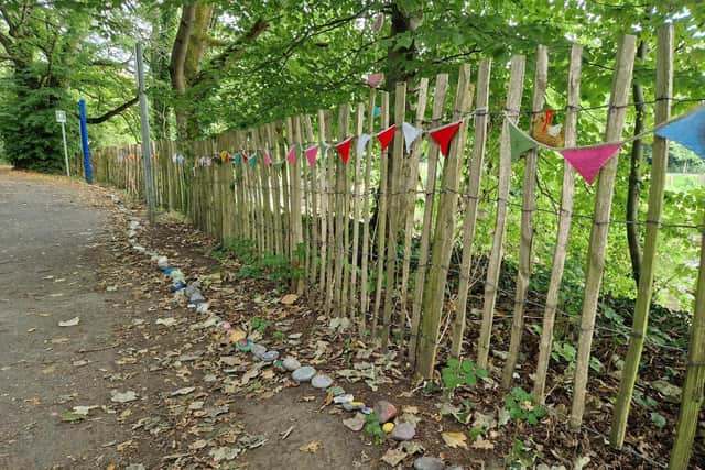 Just some of the rocks placed in Swan Park.
