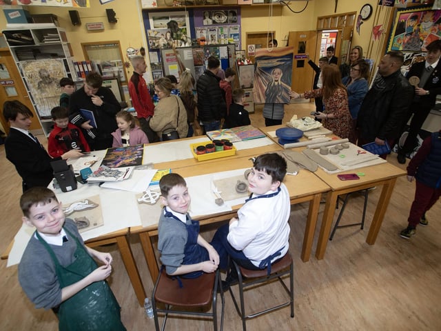 A very busy Art Department during Saturday's Open Day at St. Columb's College. : .