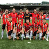 Derry City’s starting eleven against KuPs FC at the Brandywell on Thursday evening. Photo: George Sweeney. DER2330GS -