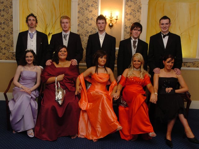 Seated from left, are Michelle Bowen, Shauna Gibson, Danielle McCallion, Michaela McDaid, Dana McFeeley. Back from left, are Paddy Nixon, Daniel McIntyre, Ryan Mackey, Gary Canning and Terry Murphy. (1110A05)