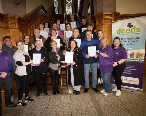 DEEDS facilitators pictured with the Mayor, Patricia Logue and councillors who completed the Dementia Immersive Experience Tier 1 Programme at the Guildhall this week. (Photos: Jim McCafferty Photography)