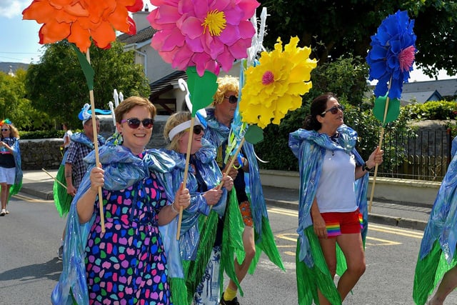 Participants who took part in the second annual Inishowen Pride Parade, held in Buncrana on Sunday afternoon. Photo: George Sweeney. DER2322GS - 32