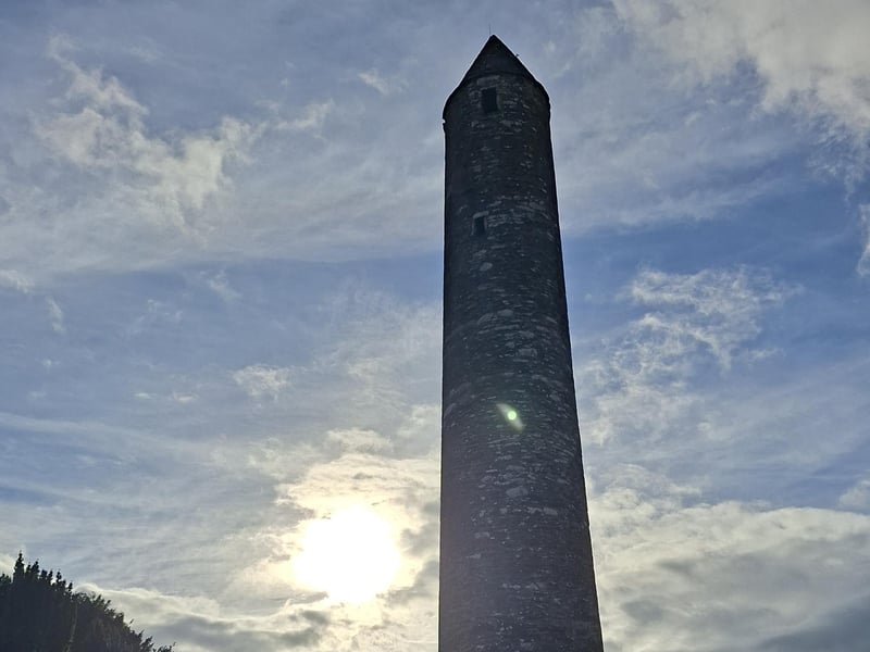 The Round Tower at Glendalough in the Wicklow mountains.